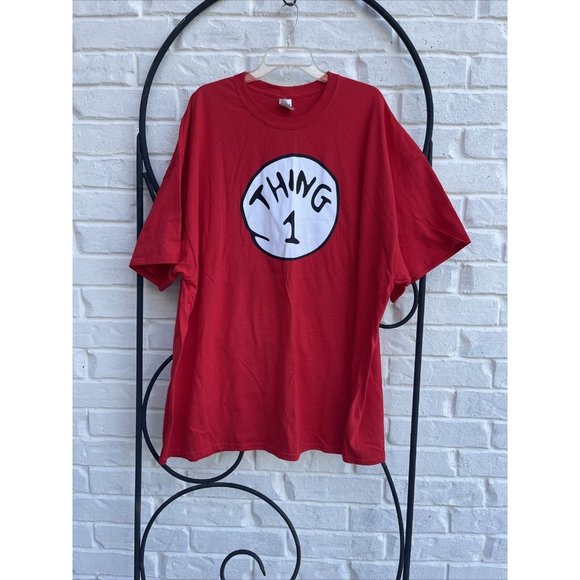 Guildan‎ Unisex Size 4XL “Thing 1” Red Tshirt Cotton - Picture 3 of 3